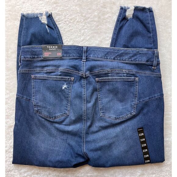 NWT Torrid Bombshell Skinny Premium Stretch High-Rise Destructed Jean, Size 22R - Picture 14 of 16